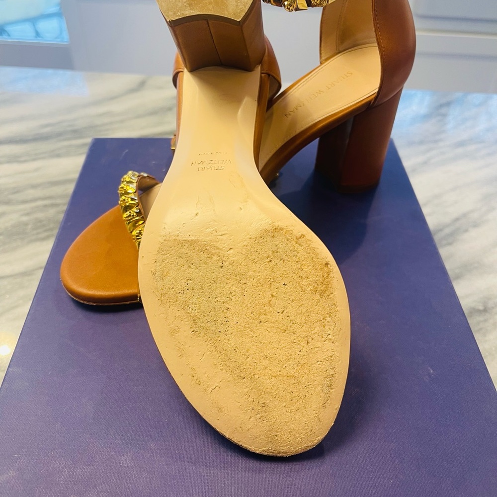 Stuart Weitzman Rosemarie Heeled Sandal In Cuoio … - image 6